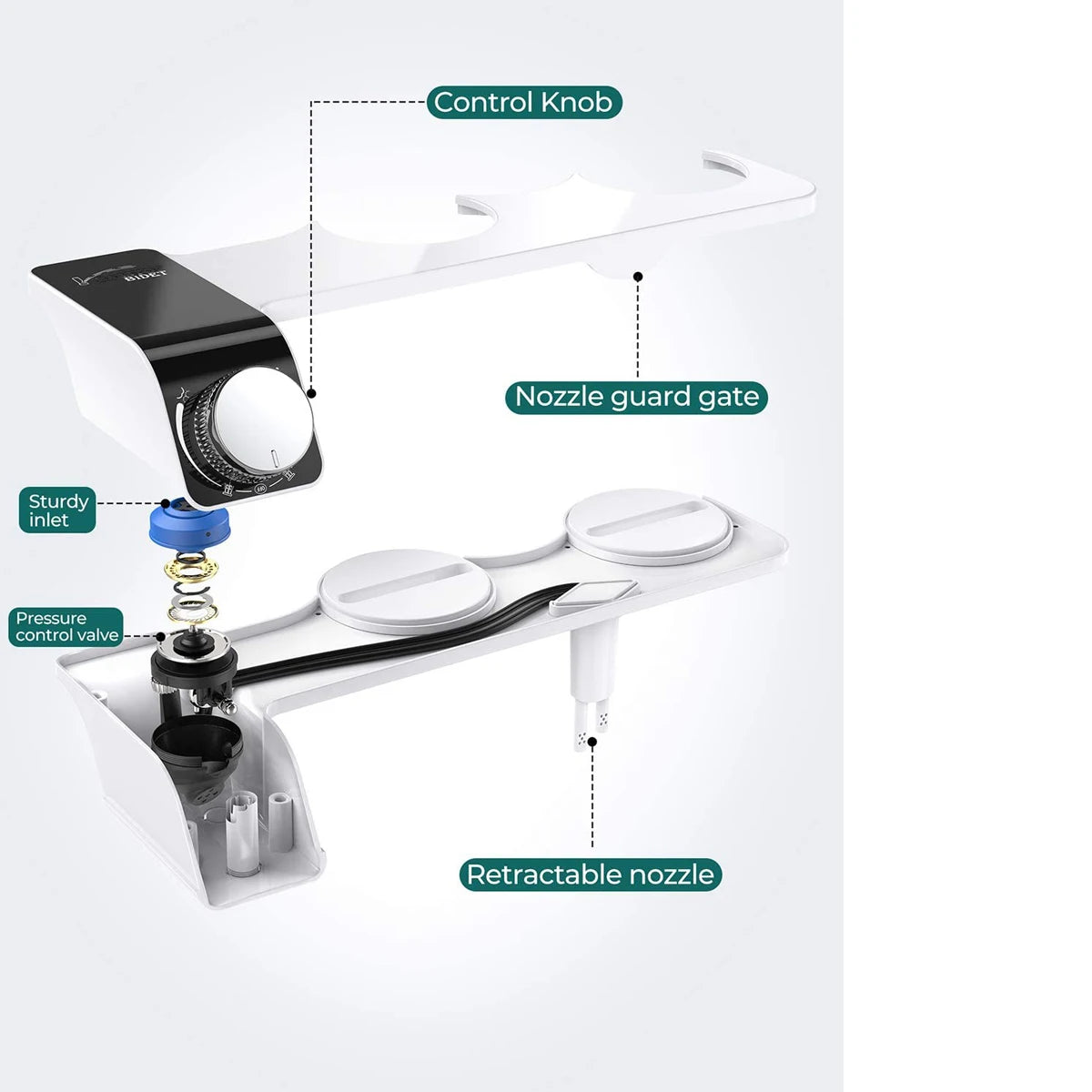 Bidet Toilet Seat Attachment Non-Electric Self-Cleaning Dual Nozzles Wash Hot Cold Mixer Water Lady Bathroom Accessories Sprayer