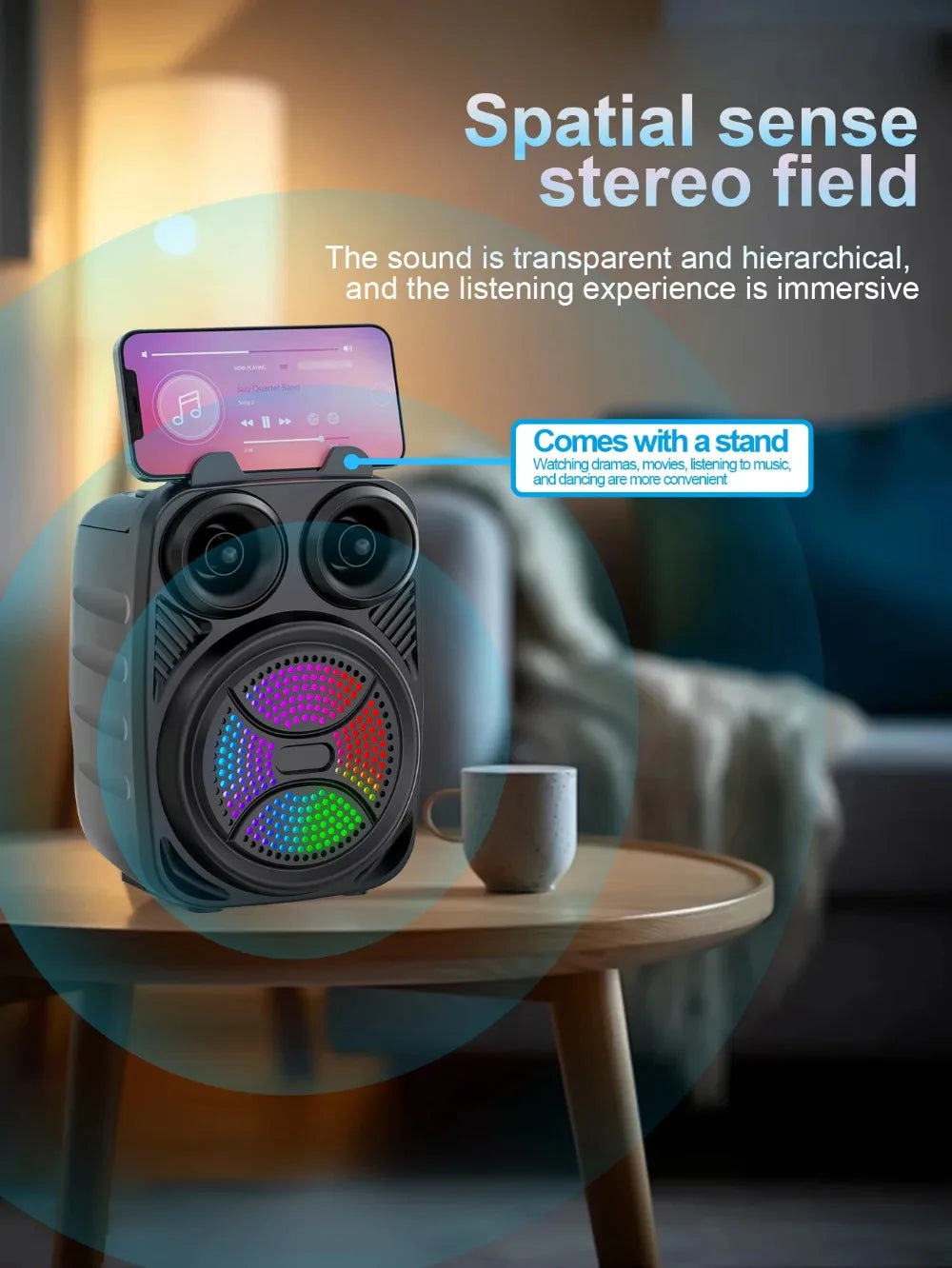 500mAh Bluetooth speaker Sound box high power bluetooth speakers TF Udisk karaoke handheld sound subwoofers for dancing