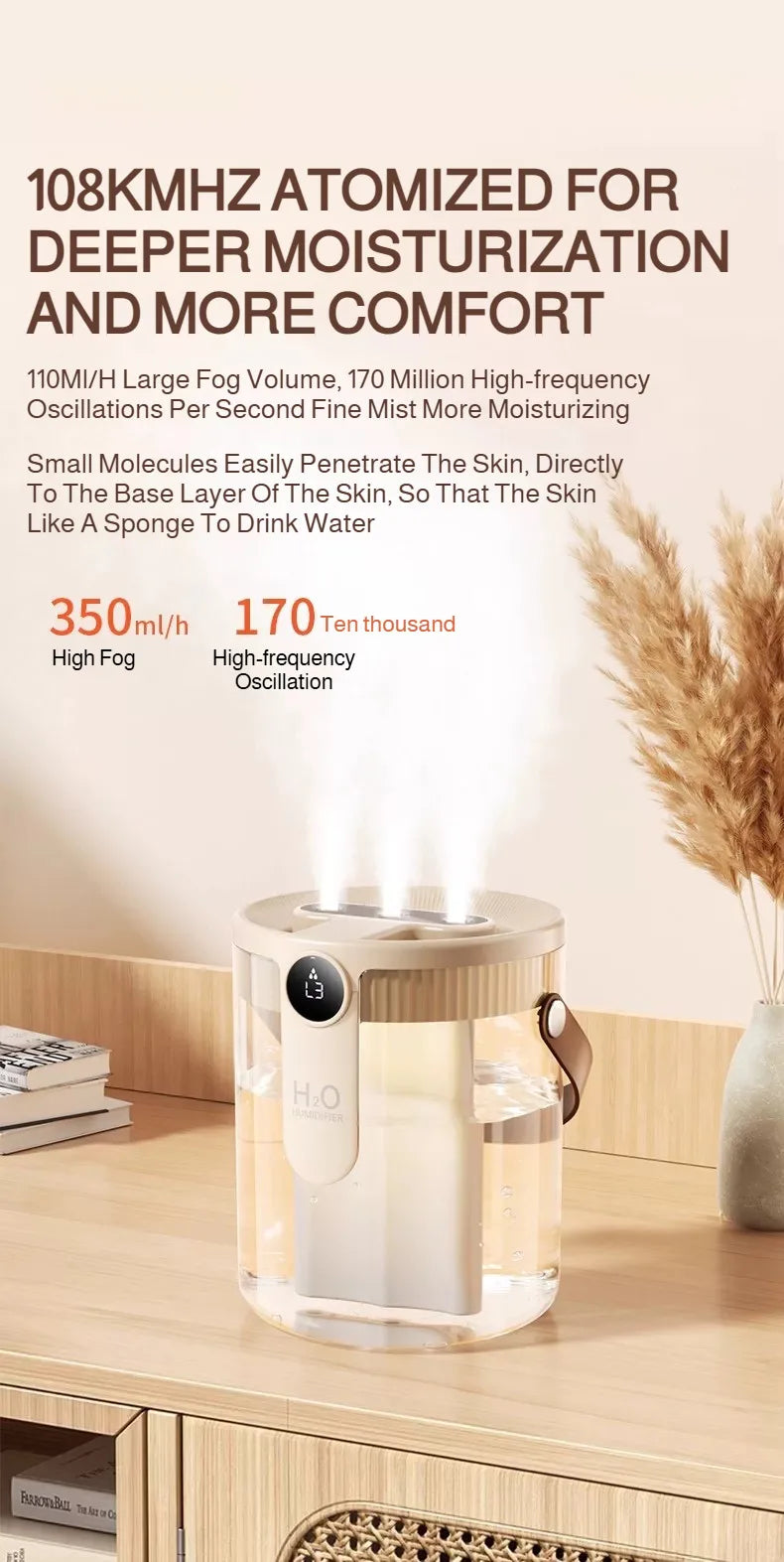 USB Small Humidifier With Three Sprays And Large Amount Of Mist/Mini Humidifier With Night Light For Bedroom Desktop Large Mist