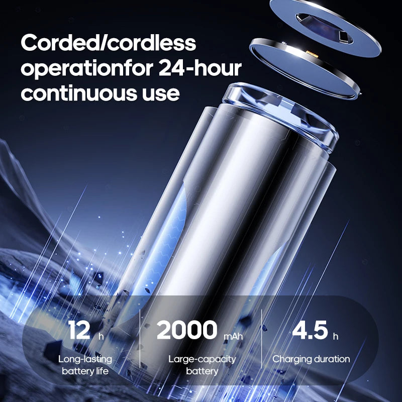 KINSCOTER Portable Air Conditioner Fan 2000mAh Quiet Desktop Tower Fan Wall Non-drilling Circulating Fan 3 Speeds Adjustable