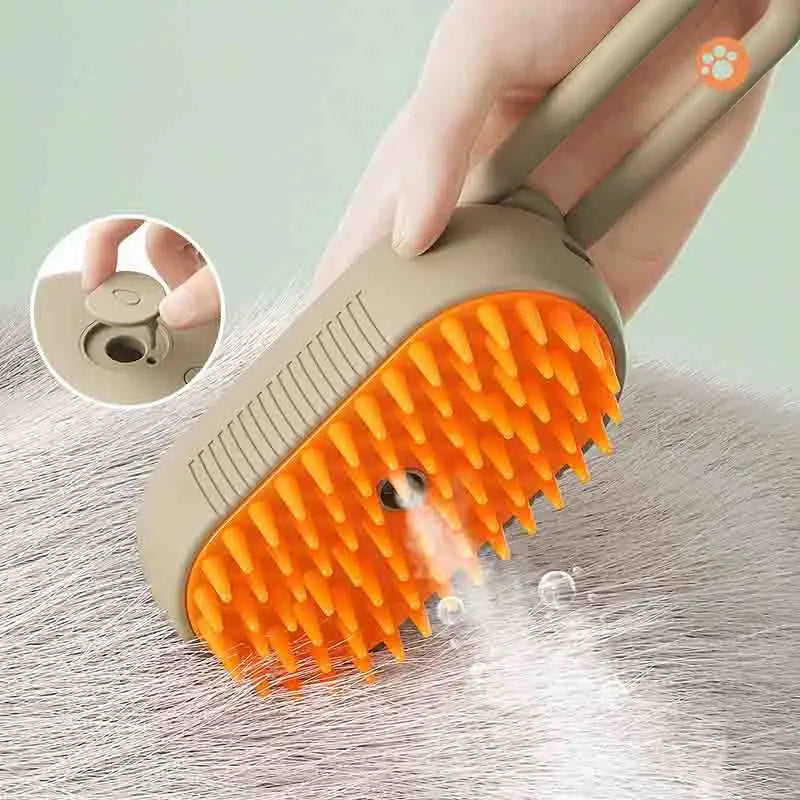 Cat And Dog Pet Spray Massage Brush One-button Steam Spray Folding Rotation Bath Depilatory Brush Comb