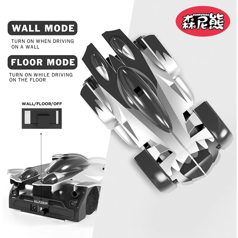 SENNIXIONG RC 1:24 Wall Climbing Car With Light Anti Gravity 360 Rotating Model Electric Stunt Drifting Vehicle Toy for Children