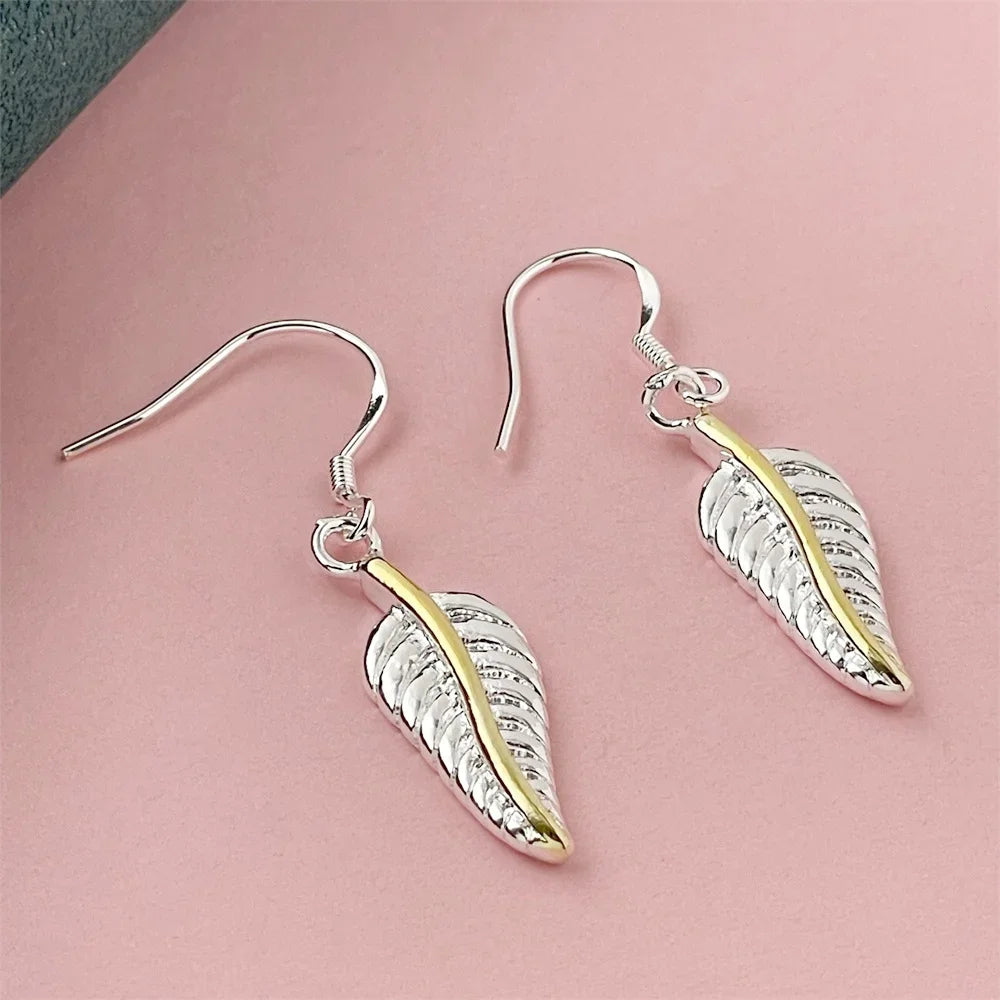 925 Silver Heart Shape Earrings Women Exquisite Student Jewelry Accessories