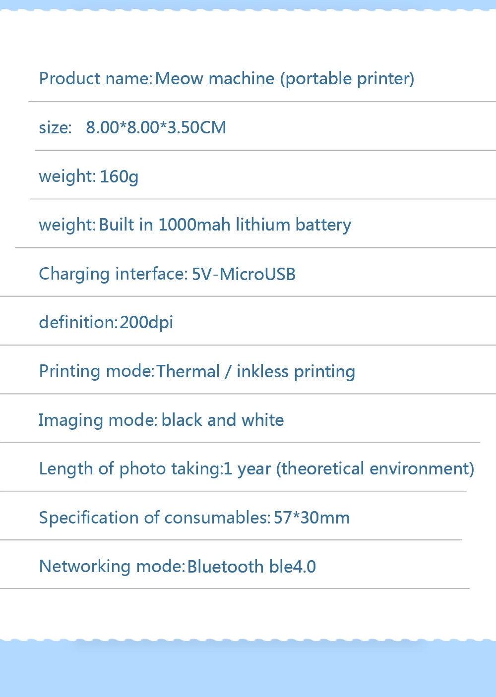 Portable Mini Bluetooth Wrong Printer Mobile Phone Photo Title Note Print Pocket Student Error Label Printer for Children's Gift