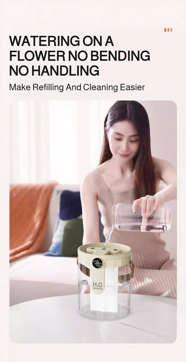 USB Small Humidifier With Three Sprays And Large Amount Of Mist/Mini Humidifier With Night Light For Bedroom Desktop Large Mist