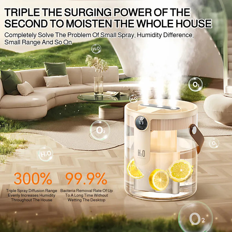 USB Small Humidifier With Three Sprays And Large Amount Of Mist/Mini Humidifier With Night Light For Bedroom Desktop Large Mist