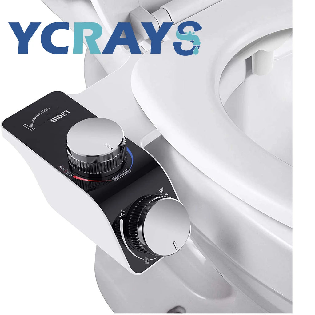 Bidet Toilet Seat Attachment Non-Electric Self-Cleaning Dual Nozzles Wash Hot Cold Mixer Water Lady Bathroom Accessories Sprayer