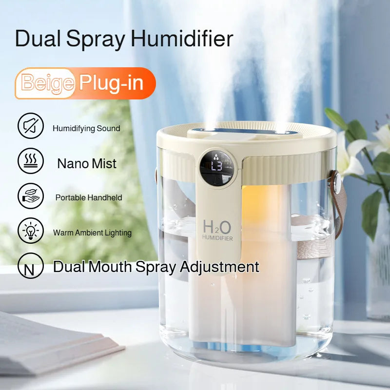 USB Small Humidifier With Three Sprays And Large Amount Of Mist/Mini Humidifier With Night Light For Bedroom Desktop Large Mist