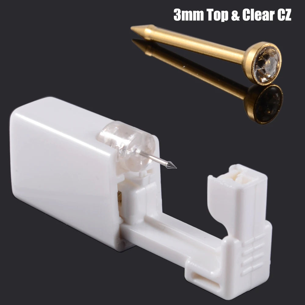 Disposable Safe Sterile Piercing Unit For Nose Studs Piercing Gun Tool Machine Kit Stud CZ Earrings Body Jewelry Easy Used 0.8mm