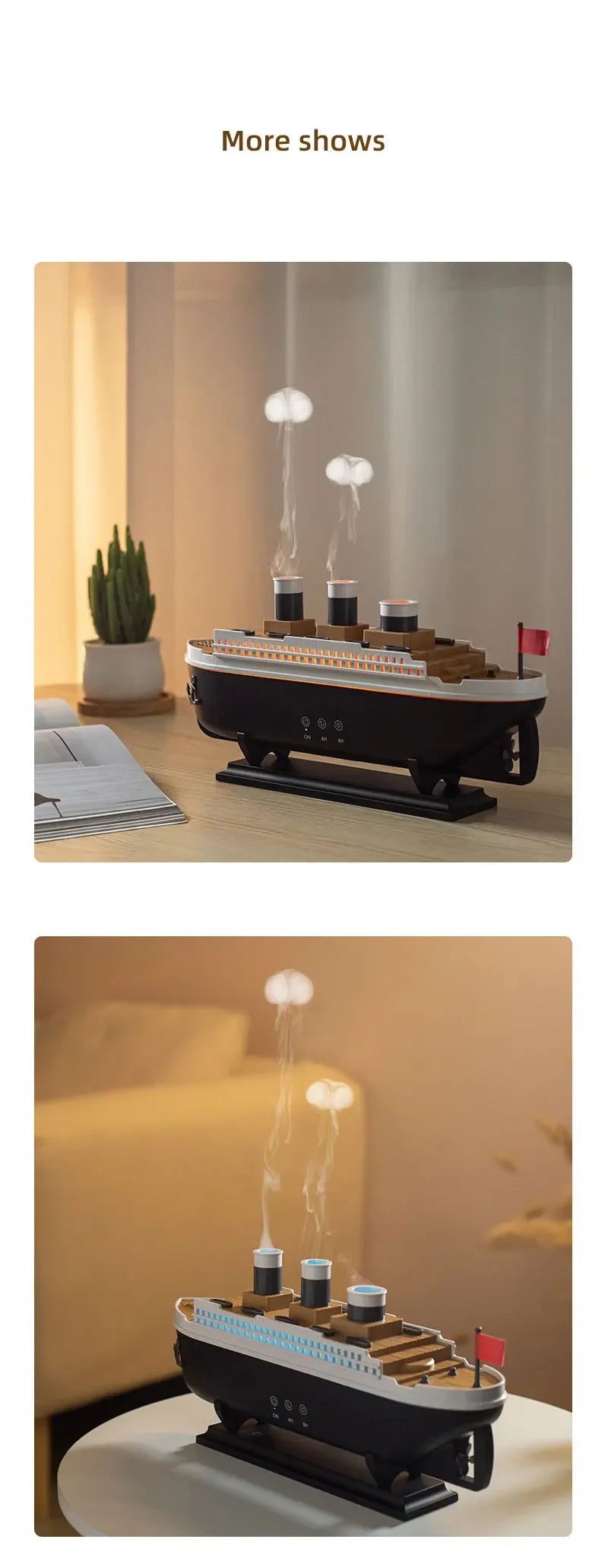 Titanic Ship Model Air Humidifier Home 250ml Remote Control Essential Oil Jellyfish Smoke Ring Spray Aroma Diffuser Humidifiers