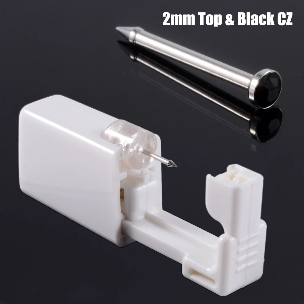 Disposable Safe Sterile Piercing Unit For Nose Studs Piercing Gun Tool Machine Kit Stud CZ Earrings Body Jewelry Easy Used 0.8mm