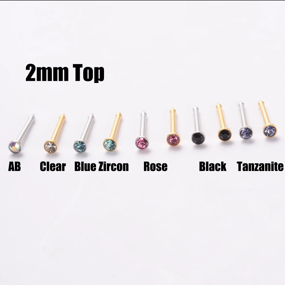 Disposable Safe Sterile Piercing Unit For Nose Studs Piercing Gun Tool Machine Kit Stud CZ Earrings Body Jewelry Easy Used 0.8mm
