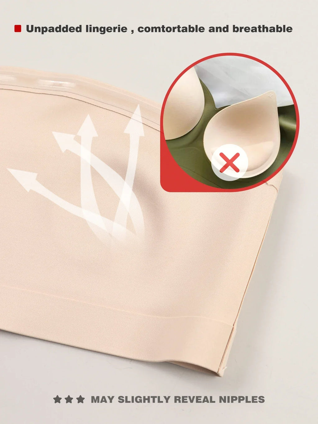 Women's Strapless No Padding Seamless Front Button Bra Comfortable Smooth Underwear