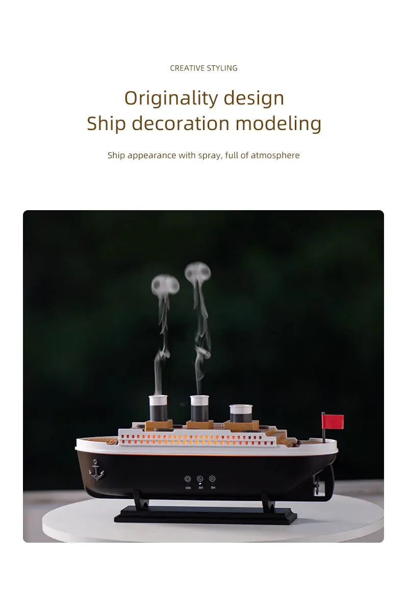 Titanic Ship Model Air Humidifier Home 250ml Remote Control Essential Oil Jellyfish Smoke Ring Spray Aroma Diffuser Humidifiers