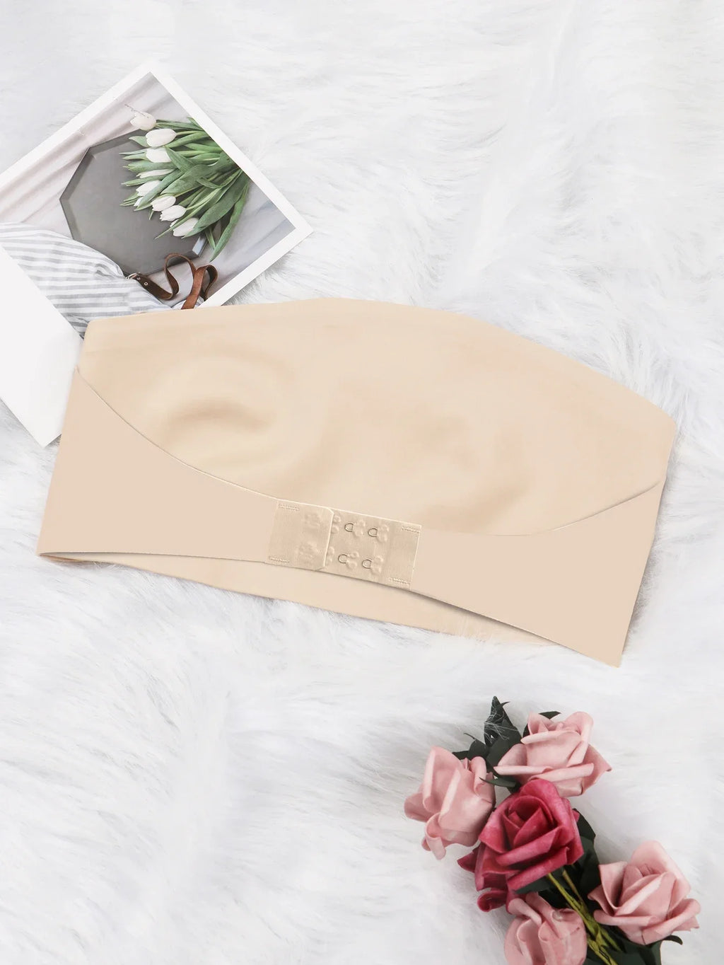 Women's Strapless No Padding Seamless Front Button Bra Comfortable Smooth Underwear