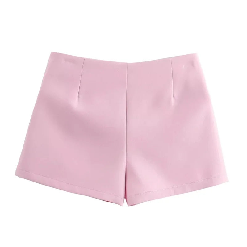 MUJER 2025 Pink White Mini Skirt Woman Fashion Bow Skort For Women Summer Slit Short Skirt Woman Split High Waist Skirt Shorts