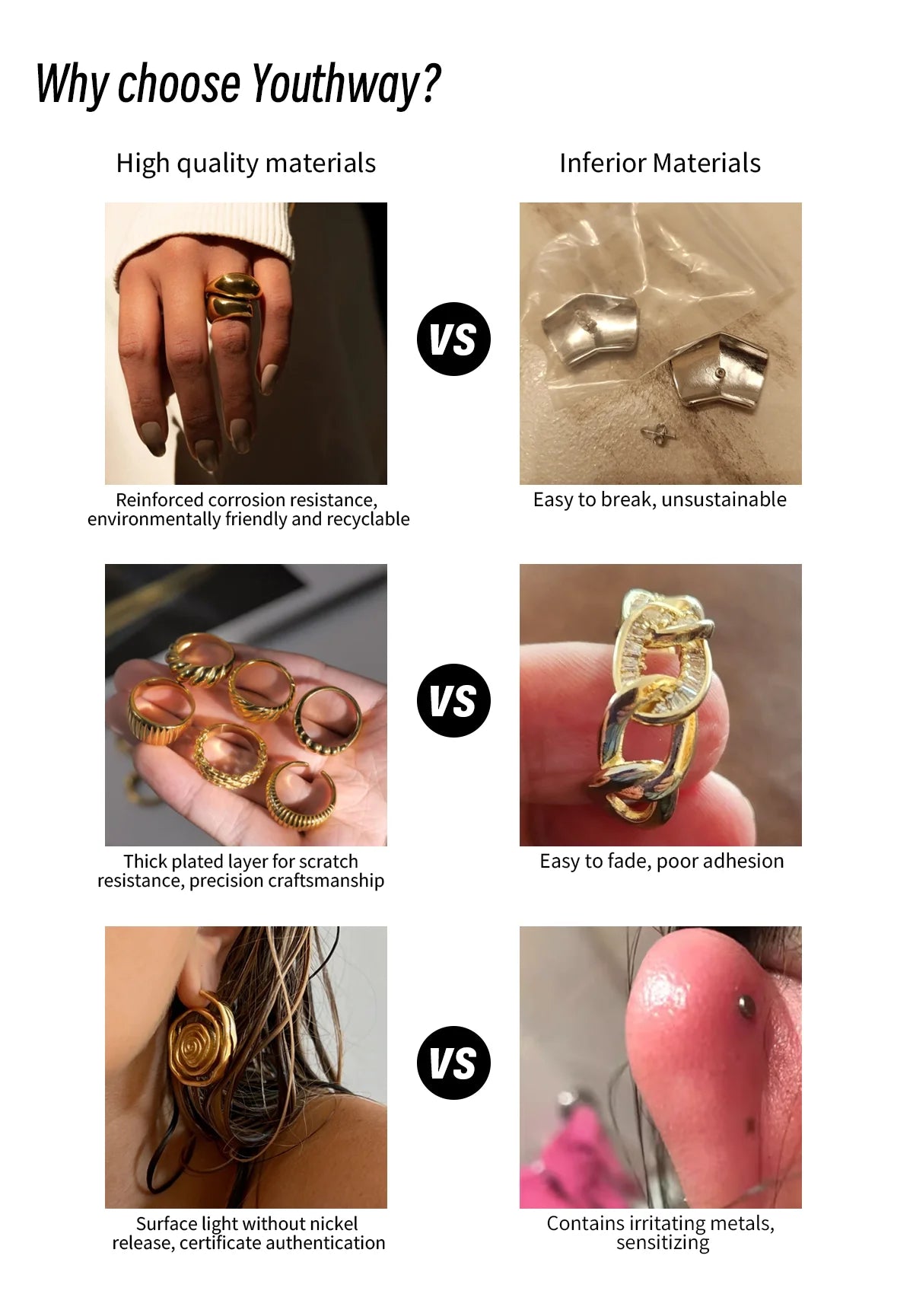 Youthway Zircon Star Metal Chain Bracelet Bangle Gold Plated Stainless Steel Watproof Summer Trendy Wrist Jewelry For Women