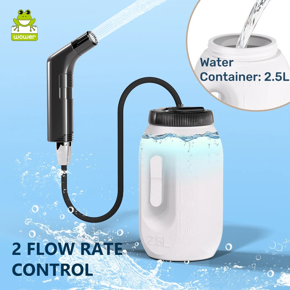 2.5L Portable Electric Bidet Rechargeable Shataf Hand Bidet Butt Sprayer for Personal Hygiene Cleaning Travel Camping Bidet
