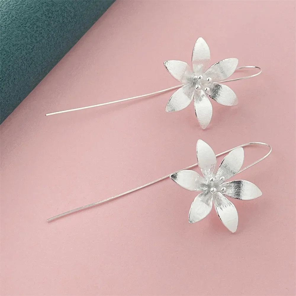 925 Silver Heart Shape Earrings Women Exquisite Student Jewelry Accessories