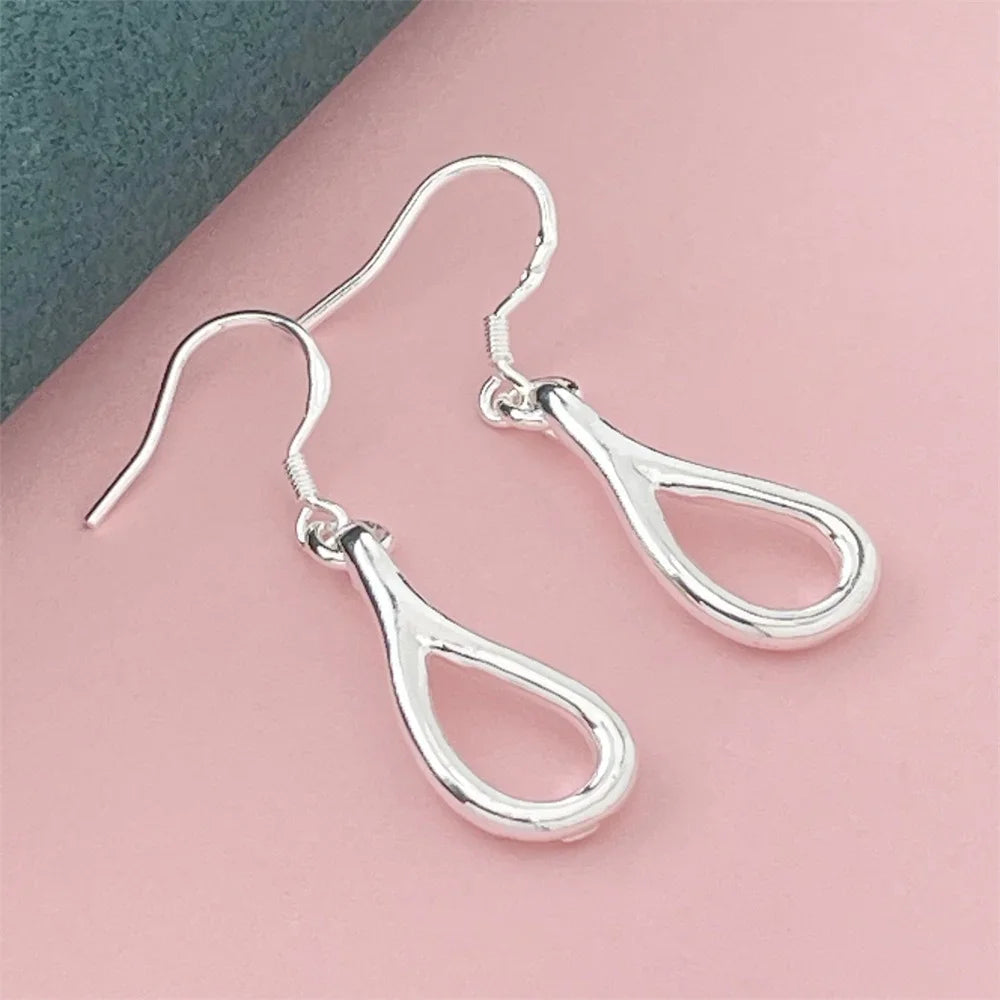 925 Silver Heart Shape Earrings Women Exquisite Student Jewelry Accessories