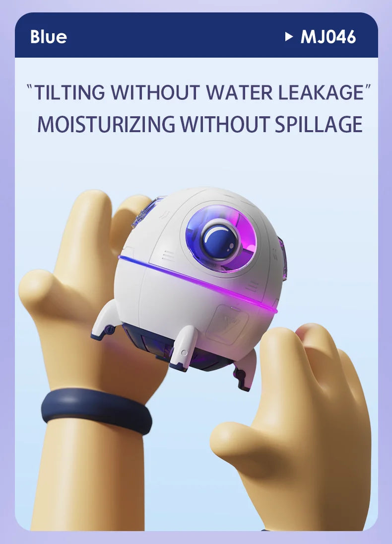 220mL Space Capsule Air Humidifier USB Plug in Rechargeable Mist Aromatherapy Water Diffuser 7 Colors Atmosphere Light