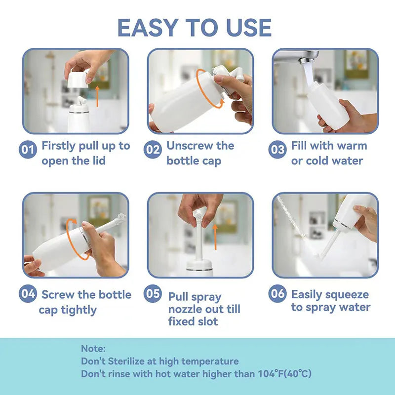 400ml Portable Bidet Travel Handheld Bidet Bottle with Spray Nozzle for Hygiene Cleansing Personal Care