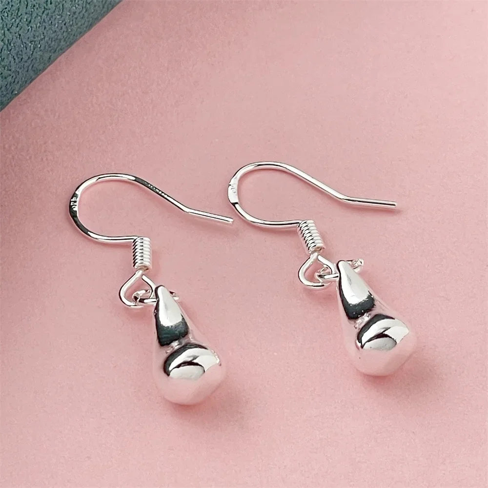 925 Silver Heart Shape Earrings Women Exquisite Student Jewelry Accessories