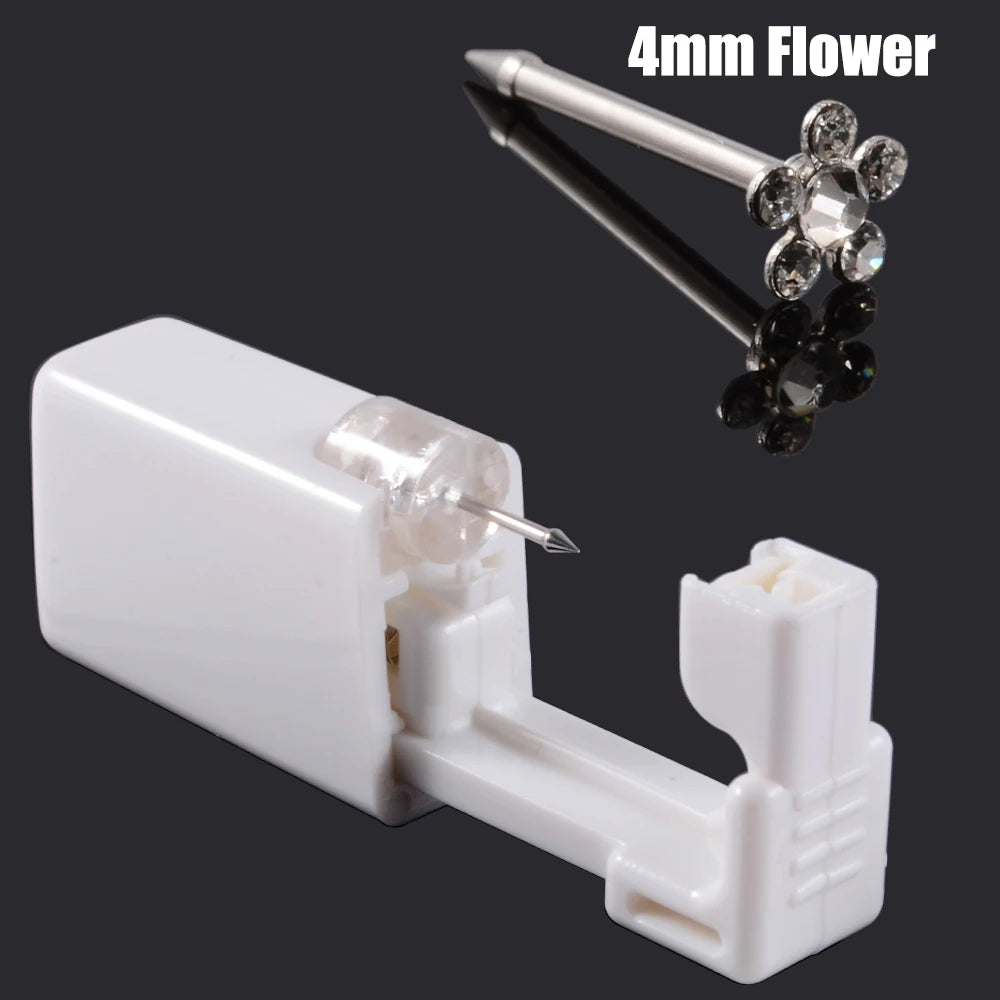 Disposable Safe Sterile Piercing Unit For Nose Studs Piercing Gun Tool Machine Kit Stud CZ Earrings Body Jewelry Easy Used 0.8mm