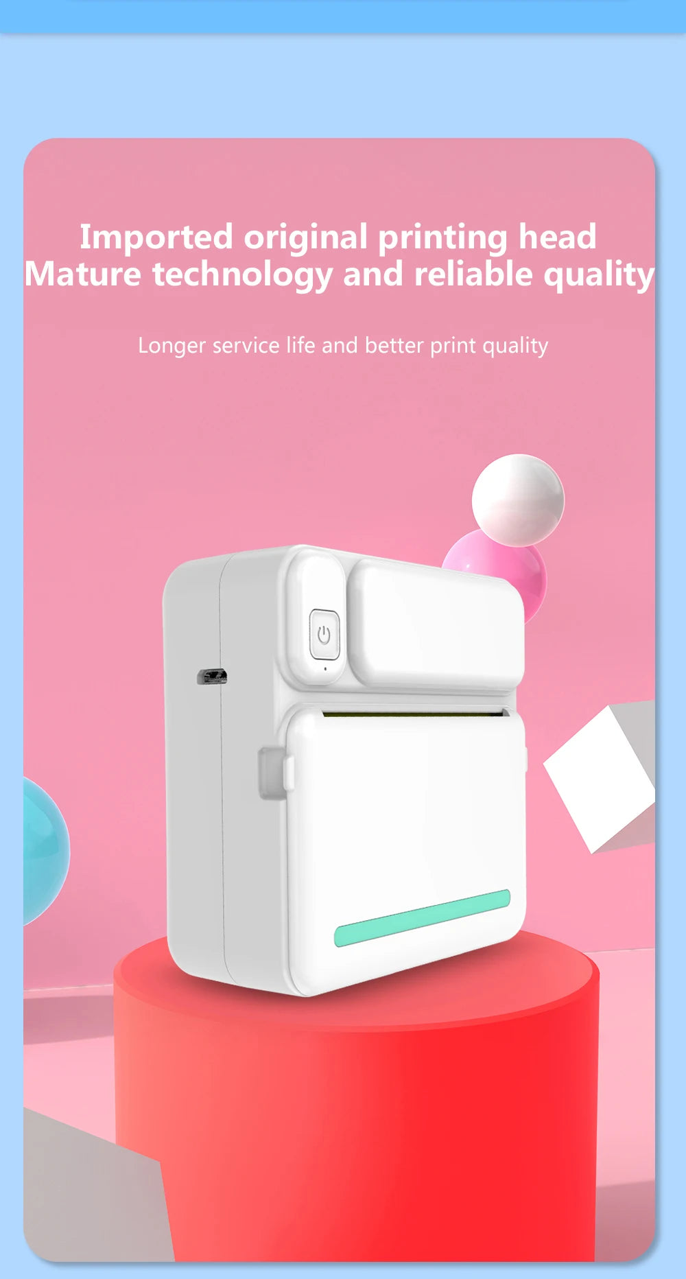 Portable Mini Bluetooth Wrong Printer Mobile Phone Photo Title Note Print Pocket Student Error Label Printer for Children's Gift