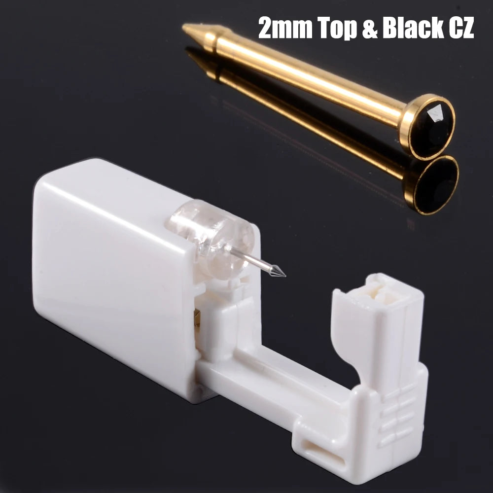 Disposable Safe Sterile Piercing Unit For Nose Studs Piercing Gun Tool Machine Kit Stud CZ Earrings Body Jewelry Easy Used 0.8mm