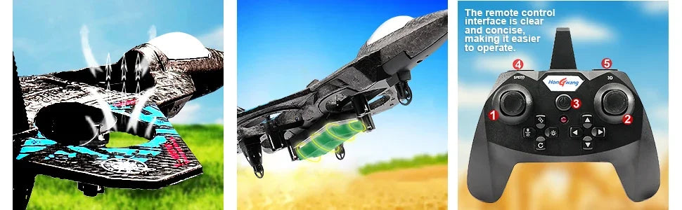 2.4G L0712 High - Performance RC Plane: Gravity - Sensing EPP Foam Fighter Glider Helicopter with Light, Ideal Gift for Boys