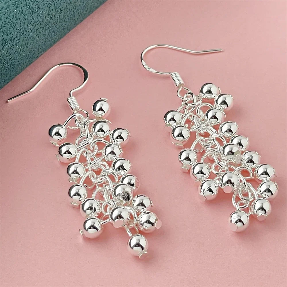 925 Silver Heart Shape Earrings Women Exquisite Student Jewelry Accessories