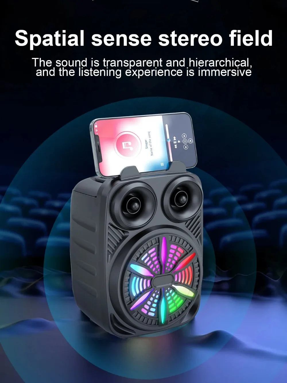 500mAh Bluetooth speaker Sound box high power bluetooth speakers TF Udisk karaoke handheld sound subwoofers for dancing