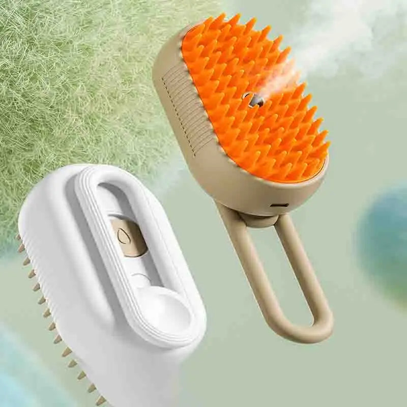 Cat And Dog Pet Spray Massage Brush One-button Steam Spray Folding Rotation Bath Depilatory Brush Comb