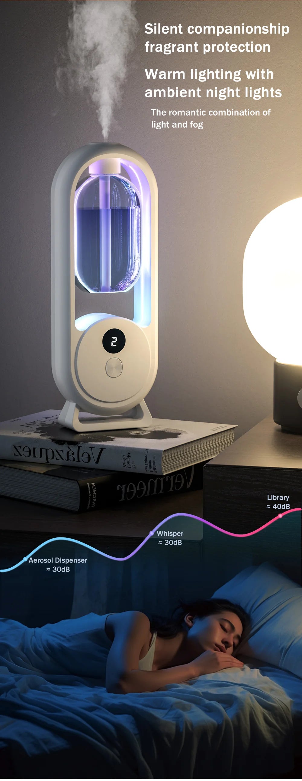 Rechargeable portable aroma diffuser Essential Oil Aromatherapy machine Timed air freshener to remove odors 5 modes timed spray