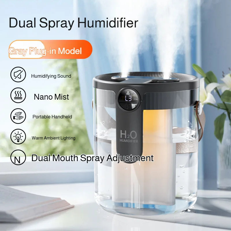 USB Small Humidifier With Three Sprays And Large Amount Of Mist/Mini Humidifier With Night Light For Bedroom Desktop Large Mist