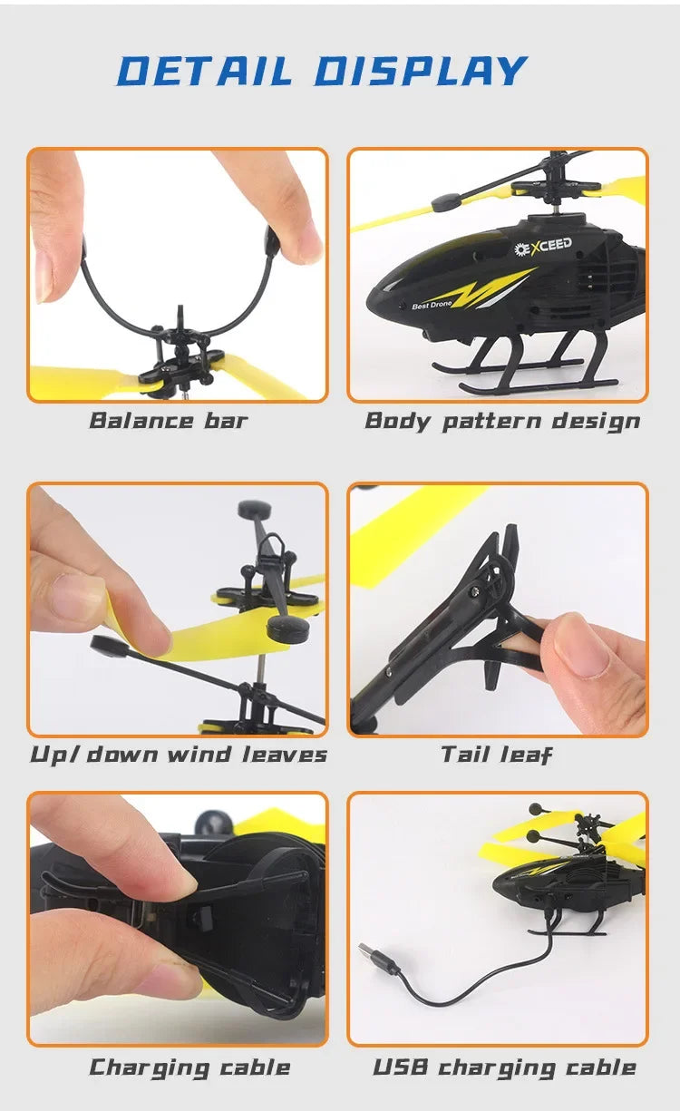 Watch Wrist Hand Controlled Induction Aircraft Impact Resistant Helicopter with Lighting Rechargeable Mini RC Drone