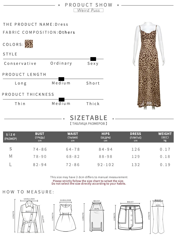 Weird Puss Leopard Print Dress Woman Summer Sexy Swing Collar Spaghetti Straps Backless Ruffles Party Clubwear Skinny Vestidos