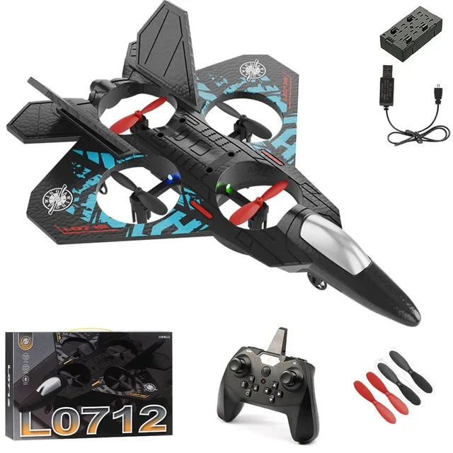2.4G L0712 High - Performance RC Plane: Gravity - Sensing EPP Foam Fighter Glider Helicopter with Light, Ideal Gift for Boys