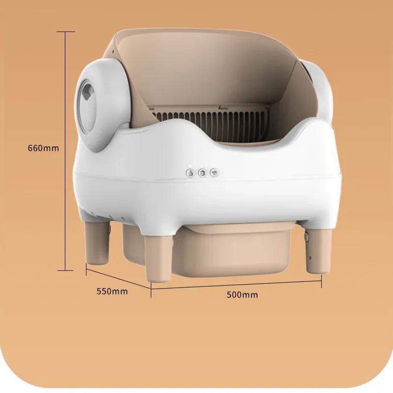 Automatic Smart Cat Litter Box Self Cleaning Pet Toilet APP Control Open Top Cat Litter Box Extra Large Space for Multiple Cat