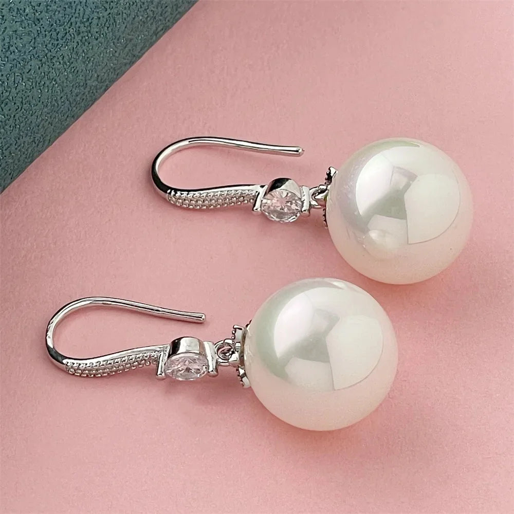 925 Silver Heart Shape Earrings Women Exquisite Student Jewelry Accessories