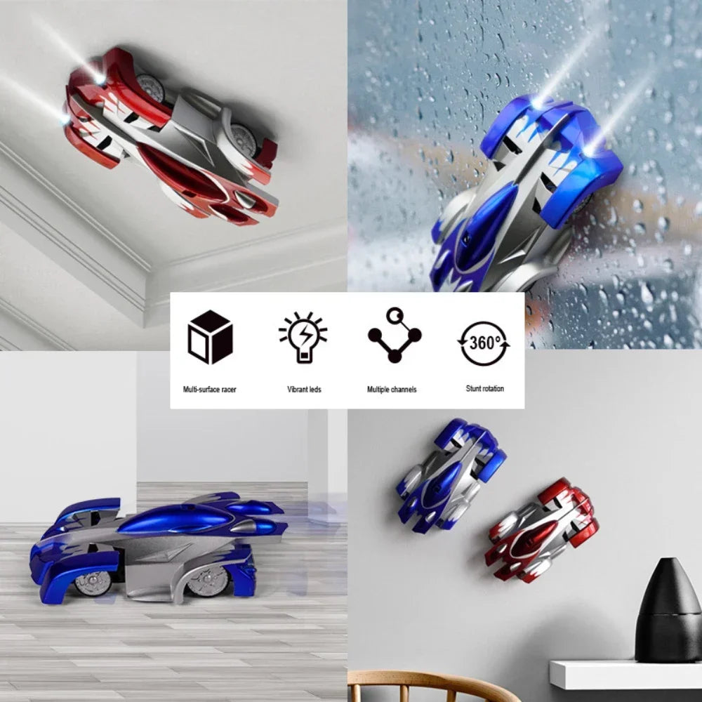 SENNIXIONG RC 1:24 Wall Climbing Car With Light Anti Gravity 360 Rotating Model Electric Stunt Drifting Vehicle Toy for Children