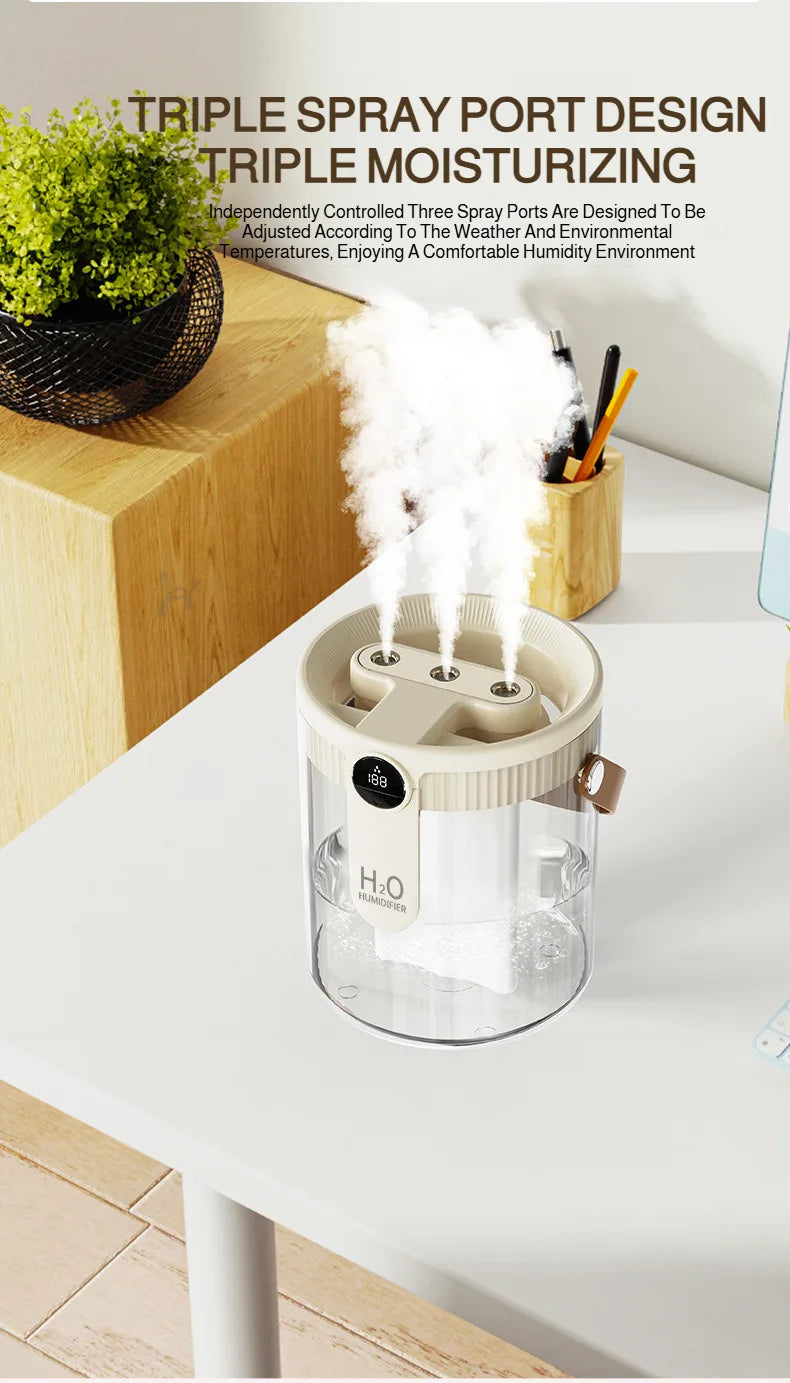 USB Small Humidifier With Three Sprays And Large Amount Of Mist/Mini Humidifier With Night Light For Bedroom Desktop Large Mist