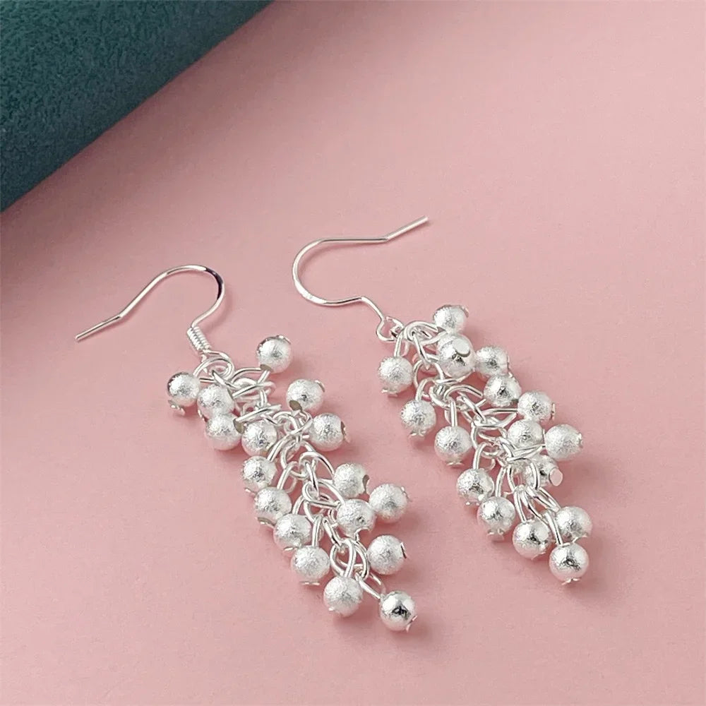 925 Silver Heart Shape Earrings Women Exquisite Student Jewelry Accessories