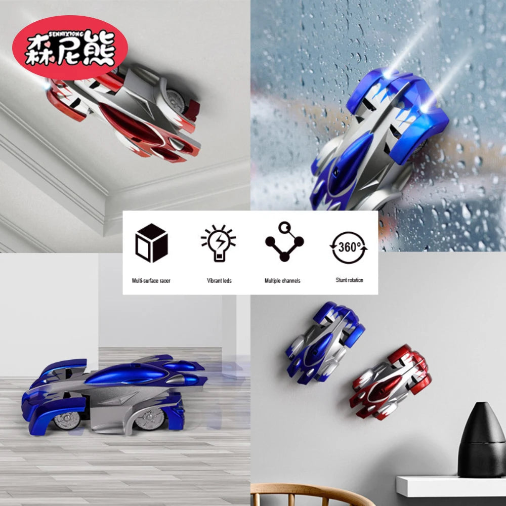 SENNIXIONG RC 1:24 Wall Climbing Car With Light Anti Gravity 360 Rotating Model Electric Stunt Drifting Vehicle Toy for Children