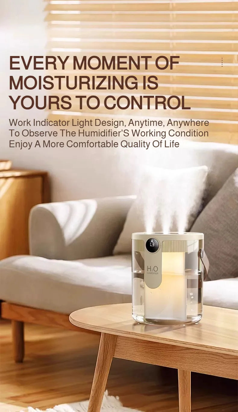 USB Small Humidifier With Three Sprays And Large Amount Of Mist/Mini Humidifier With Night Light For Bedroom Desktop Large Mist