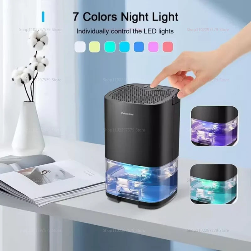 Smart Compact Air Purifier & Dehumidifier Ideal for Home Office Bedroom Kitchen Living Room Mini Unit with Deodorizer EU/US Plug