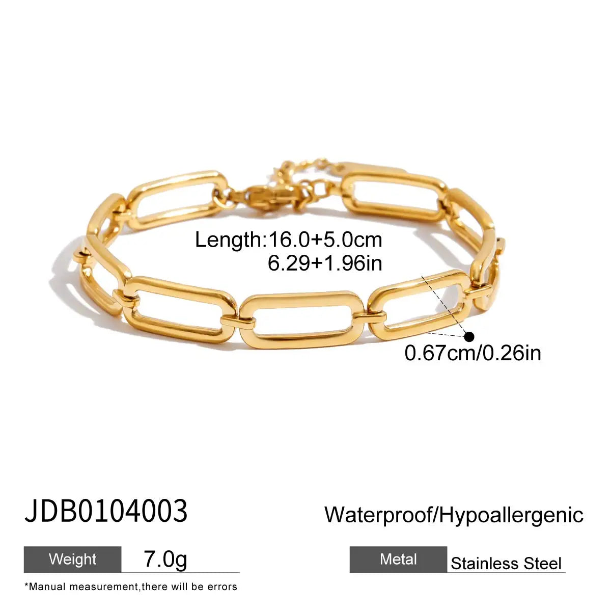 Youthway Zircon Star Metal Chain Bracelet Bangle Gold Plated Stainless Steel Watproof Summer Trendy Wrist Jewelry For Women