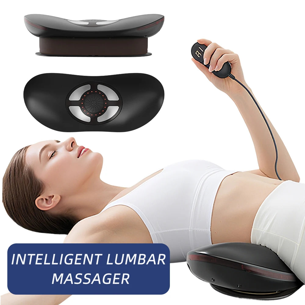 Electric Waist Traction Massager Height Adjustable Lumbar Traction Massager Waist Spine Support Waist Back Massage Machine