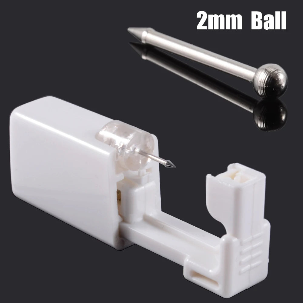 Disposable Safe Sterile Piercing Unit For Nose Studs Piercing Gun Tool Machine Kit Stud CZ Earrings Body Jewelry Easy Used 0.8mm